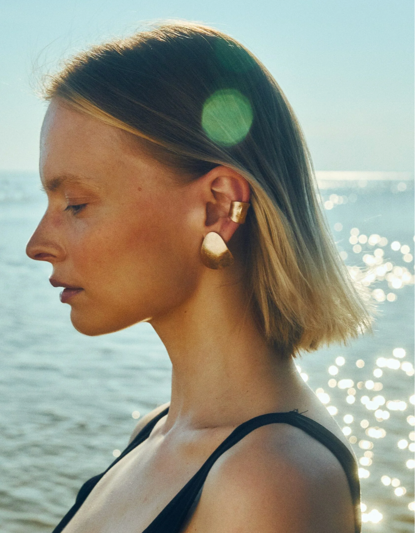 Серьги FETISH, размер 25 мм, золотистый — фото 1