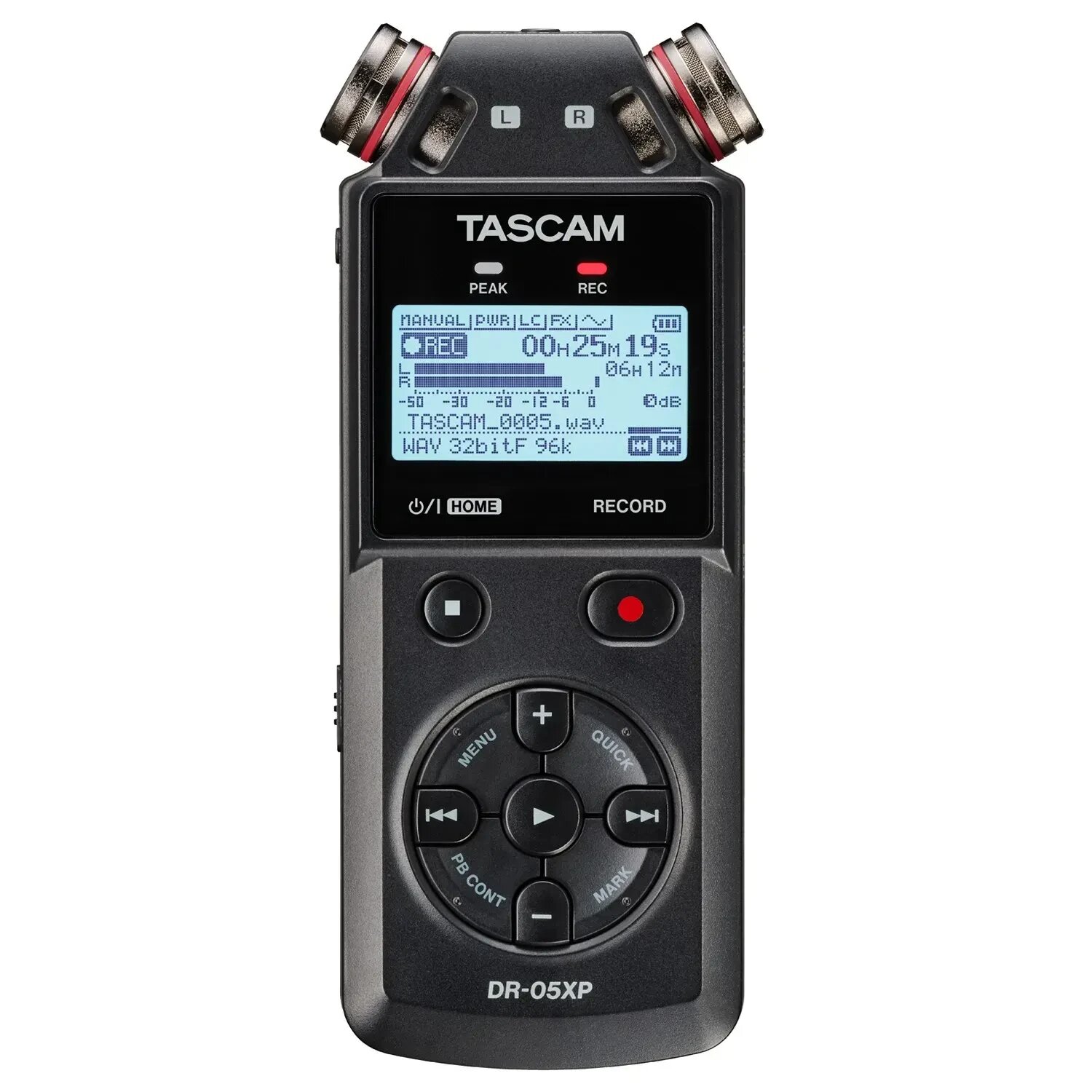 Портативный рекордер Tascam DR-05XP, c записью 32 бит, Тype-C, черный