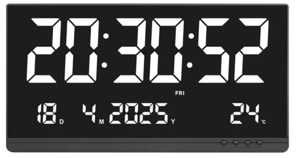 Часы электронные настенные большие JH-8025 белые цифры