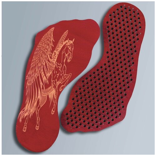 фото Доска для йоги садху с гвоздями в форме стопы пегас - 3393 wood art