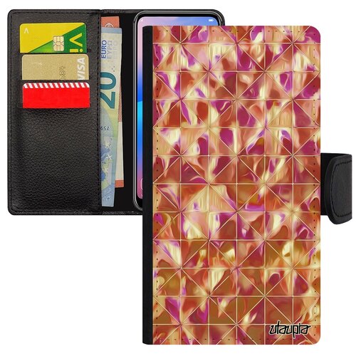 фото Чехол книжка на телефон iphone se 2020, "плиточный мотив" мрамор орнамент utaupia