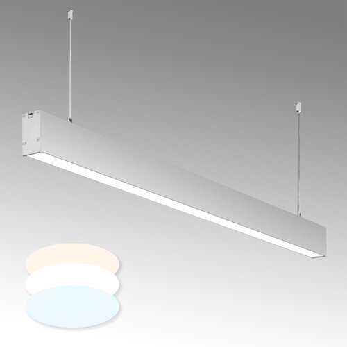 Светодиодный светильник модель 420 (серебро) размер:40*75, длина 1000 мм 3000K+6000K 50W