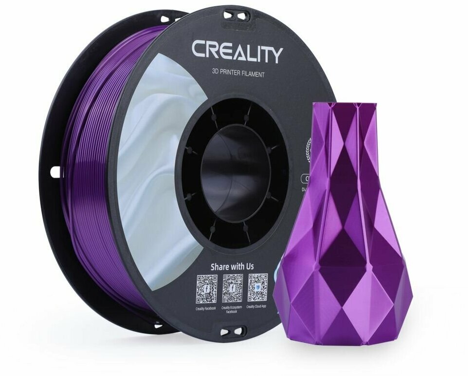 Катушка CR-Silk Purple пластика Creality, фиолетовый, 1,75 мм 1кг для 3D принтеров 3301120005