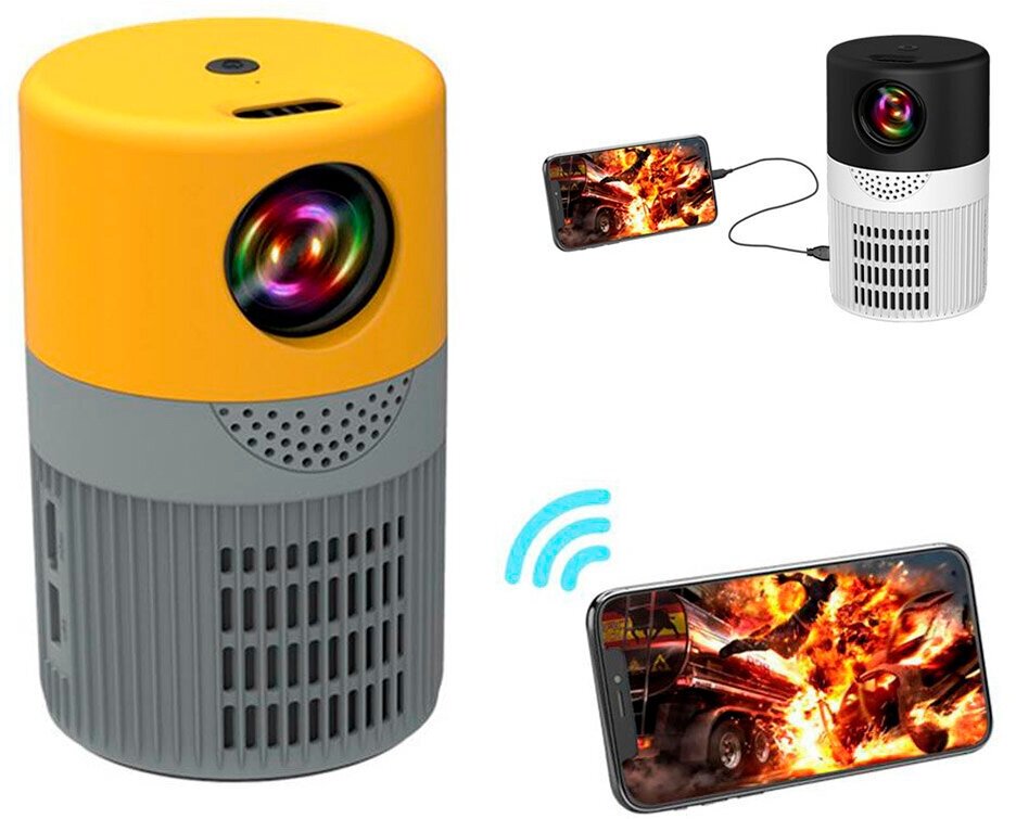 Проектор мультимедийный Unic T400/ Портативный светодиодный видеопроектор 1080 Full HD/ Домашний кинопроектор для фильмов и дома