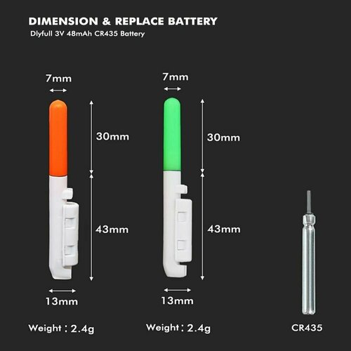 Светлячок на кончик удилища, на батарейке, цвет серый/зеленый модель SMART