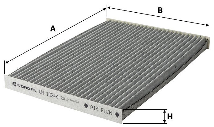 Фильтр салона угольный Nissan Qashqai (J10) 07- X-Trail 2 (T31) 07- NORDFIL CN1034K