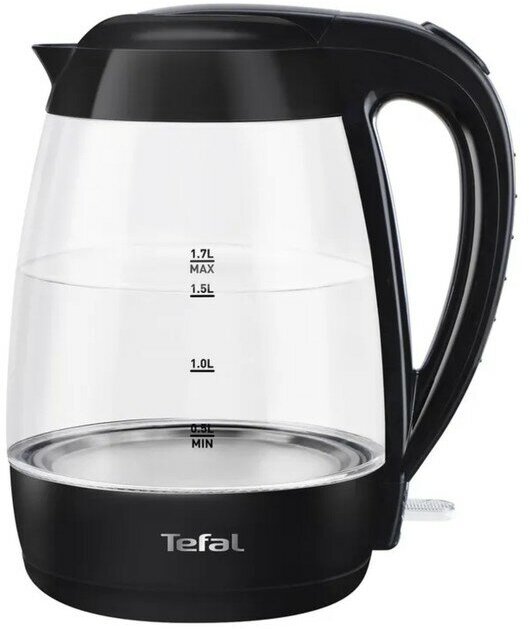 Чайник электрический TEFAL KO450832, стекло, 1.7 л, 2400 Вт, чёрный