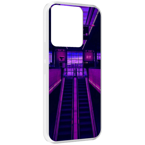 Чехол MyPads фиолетовый эскалатор для Tecno Spark Go 2022 / Tecno Spark 8C задняя-панель-накладка-бампер чехол задняя панель накладка бампер mypads фиолетовый кракен для tecno spark 8 противоударный