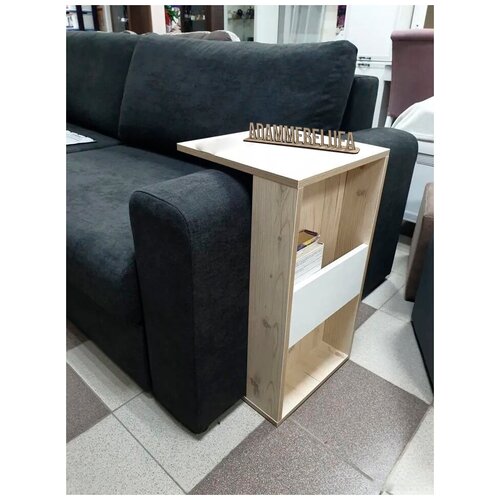 Стол приставной Вариант 2 Велес 350х350х650 (Гаскон пайн/Белый лофт)