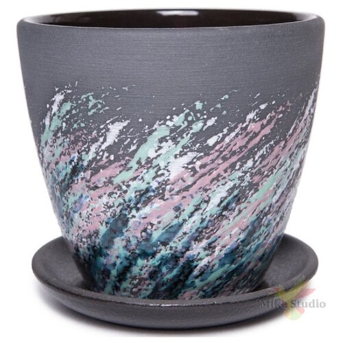 Горшок Живопись черный крокус №3