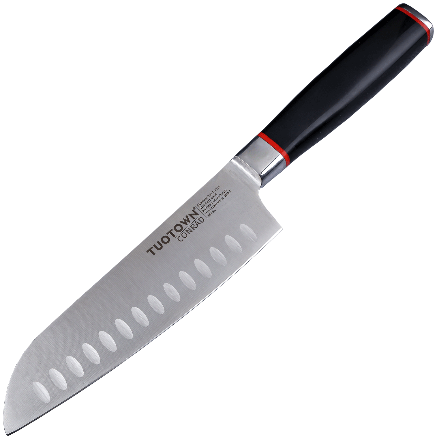 Кухонный шеф - нож поварской Сантоку (Santoku) TuoTown Conrad. Сталь German DIN 1.4116 ABS пластик.