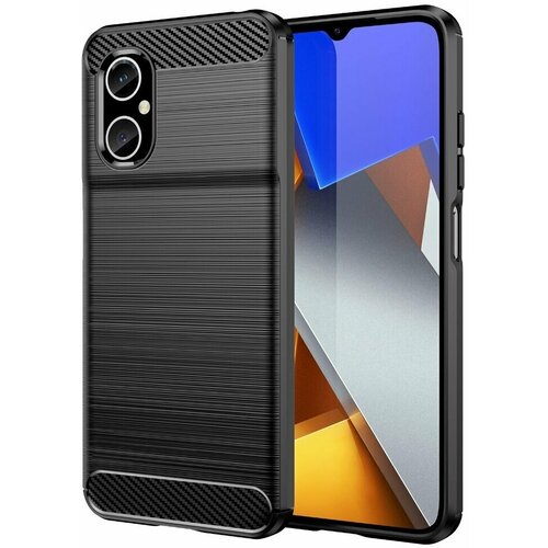 Чехол-накладка Carbon Fibre для Xiaomi Poco M4 5G Global (черный)