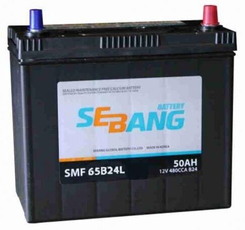 Аккумулятор автомобильный SEBANG SMF 65B24LS 6СТ-50 обр. 238x129x225