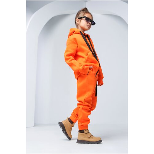 фото Штаны утеплённые junior, размер 134, цвет оранжевый dnk