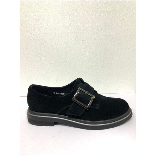 Женские туфли монки черные Respect VS74-120612,велюр/кожа,37 размер