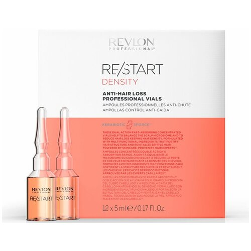 Профессиональный Уход Revlon Против Выпадения Волос Restart Density Anti-Hair Loss Professional Vials, 12 шт по 5 мл