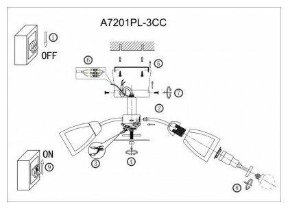 Плафон стекло двойной Е14 113*95мм Arte lamp A7201 CARMELA - фотография № 5