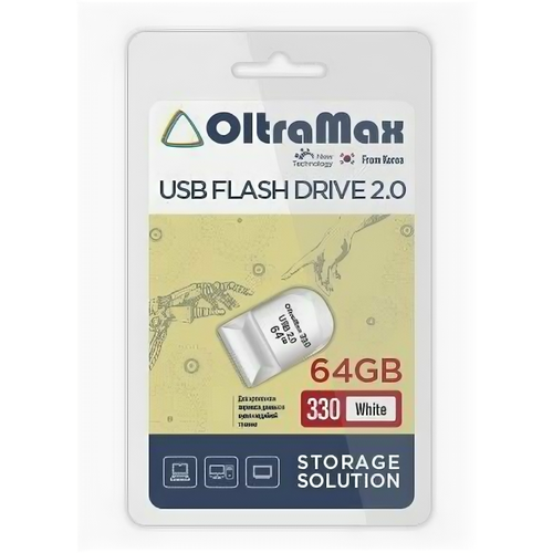 USB Flash Drive 64Gb - OltraMax 330 OM-64GB-330-White oltramax om 8gb 330 white