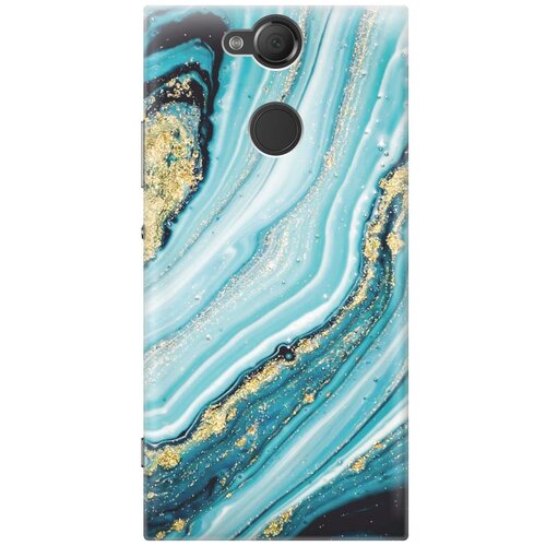 фото Cиликоновый чехол на sony xperia xa2 / сони иксперия ха2 с принтом "green marble" gosso