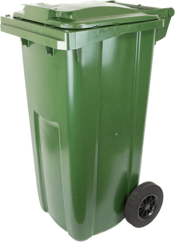 Мусорный контейнер уличный 120 литров бак на колесах с крышкой (Зелёный)