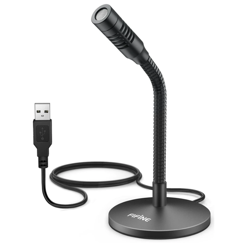 Микрофон FIFINE K050S (серебристый, на гибкой ножке, USB, 50Hz-17kHz, -47dB±3dB, S/N 55dB)