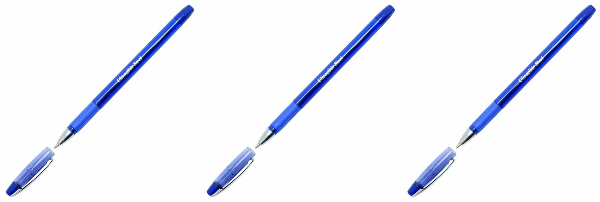 Unimax Ручка шариковая неавтоматическая Ultra Glide Steel, 1 мм, синий, 3 шт
