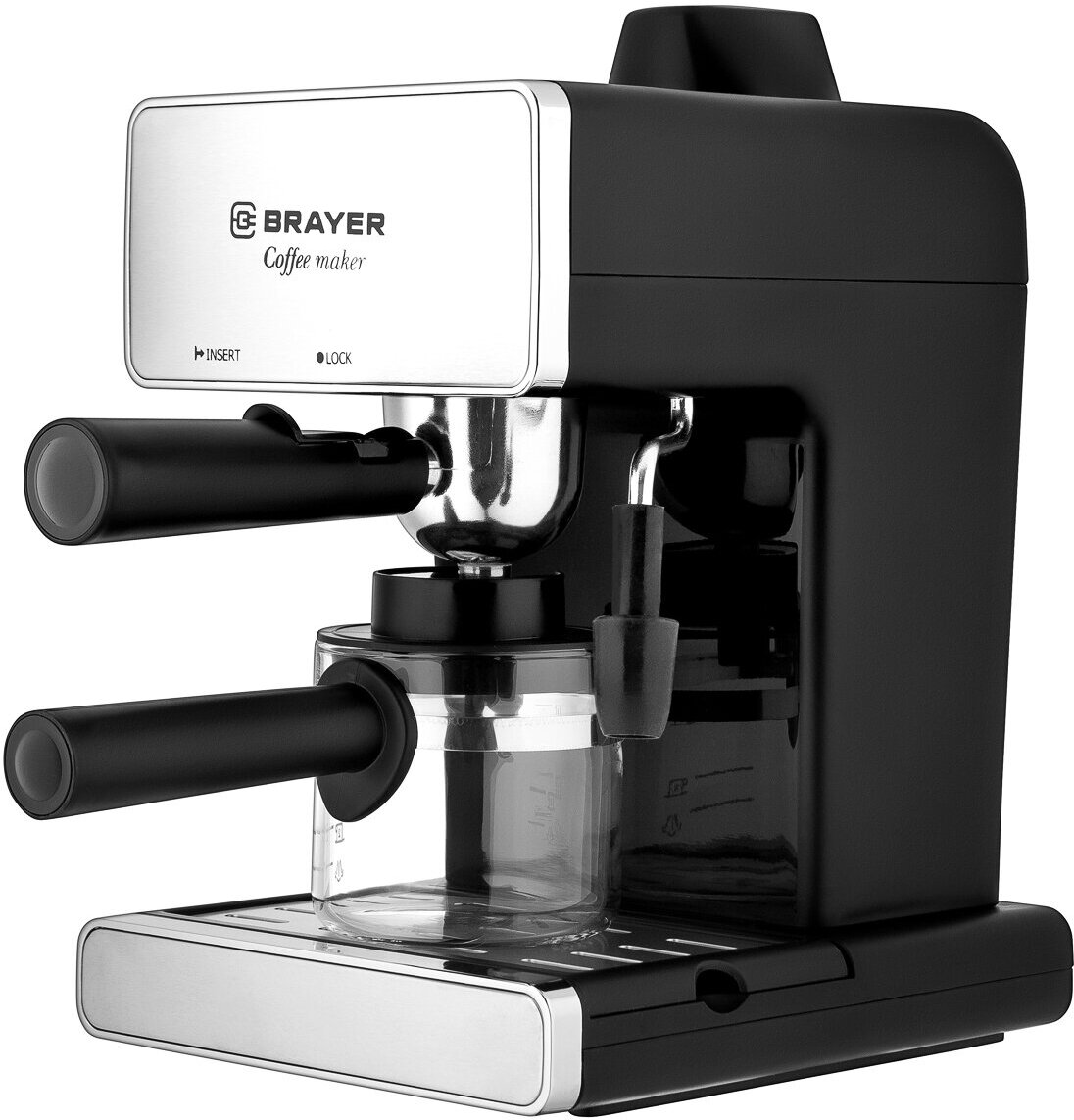 Кофеварка  рожковая BRAYER BR1103, серебристый/черный
