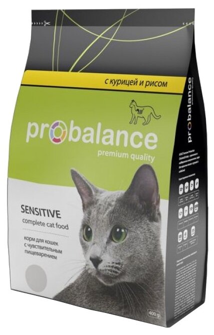 Probalance Сухой корм для кошек с чувствительным пищеварением с курицей и рисом 32 PB 128 0,4 кг 54841 (2 шт) - фотография № 3