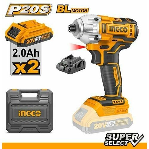 Аккумуляторный бесщеточный импульсный шуруповерт 20В INGCO CIRLI2017 1050000₽