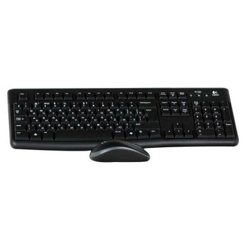 Комплект клавиатура + мышь Logitech Desktop MK120, черный, английская/русская клавиатура мышь logitech desktop mk120 белый