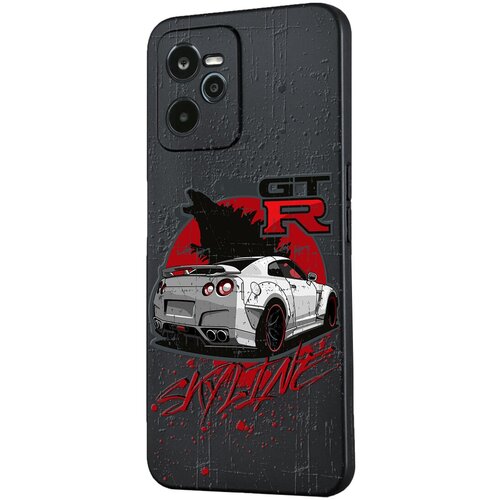 Силиконовый чехол Mcover для Realme C35 с рисунком Машина Nissan GTR Skyline силиконовый чехол mcover для realme c15 с рисунком машина nissan gtr skyline