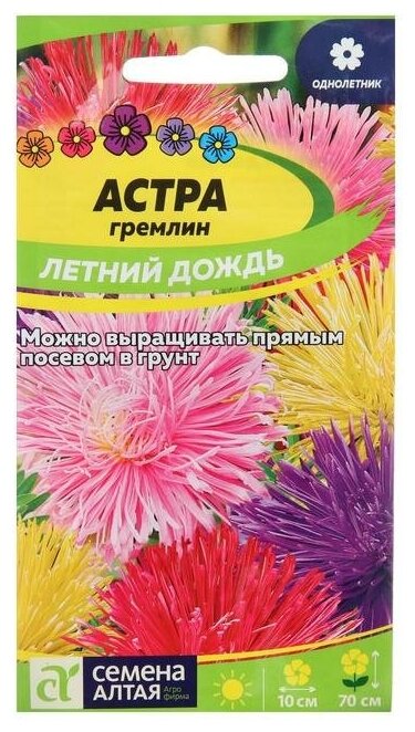 Семена цветов Астра гремлин "Летний дождь" смесь Сем. Алт ц/п 02 г