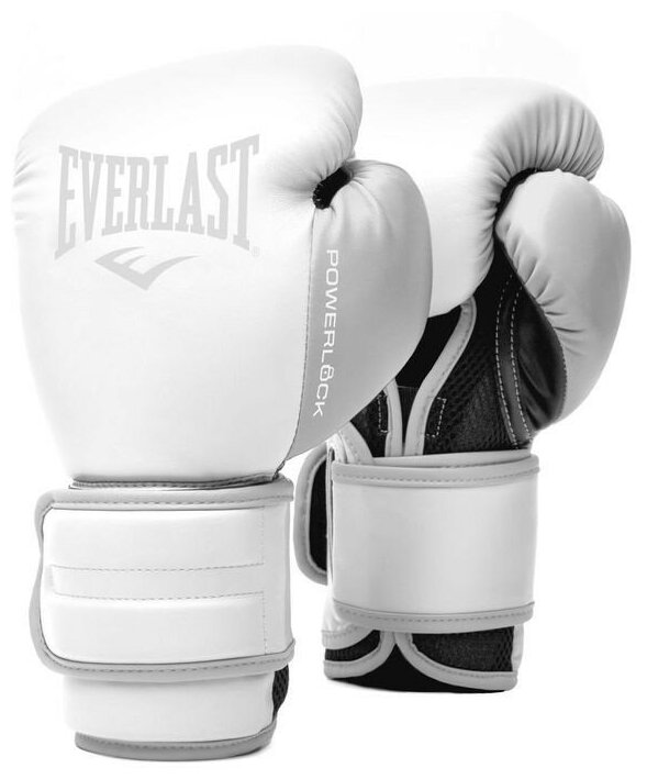 Перчатки тренировочные Everlast Powerlock PU 2 8oz белые