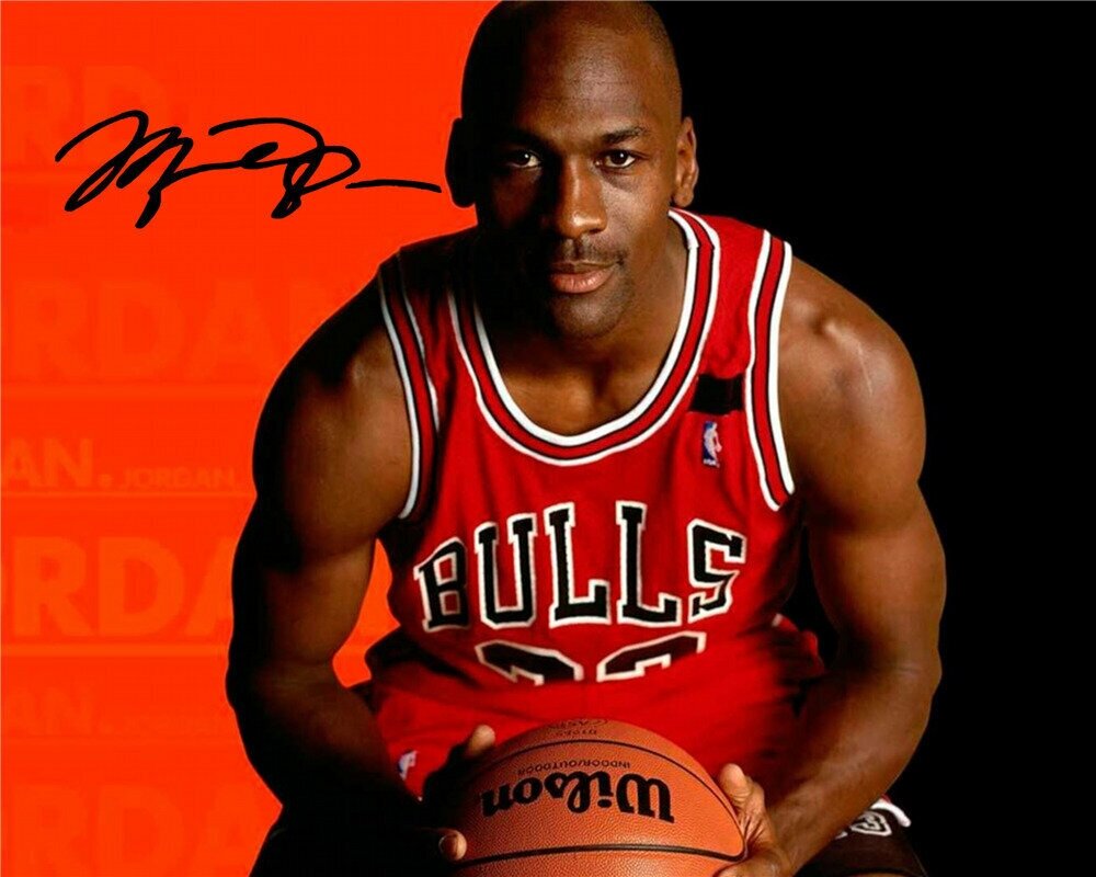 Автограф Майкл Джордан, баскетболист - Автограф Michael Jordan Nba Bulls - Фото с автографом, Подписанная фотография, Автограф знаменитости, Подарок, Автограмма, Размер 20х25 см