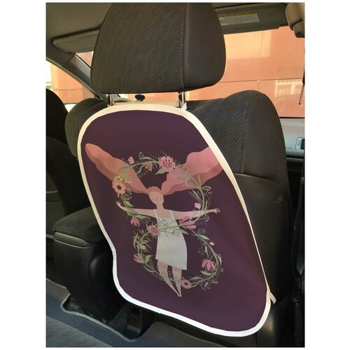 фото Защитная накидка joyarty "девушка парит с венками" на спинку автомобильного сидения