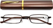 Готовые очки-ручка для чтения (+2.50) узкая, в футляре, цвет коричневый, РЦ 62-64