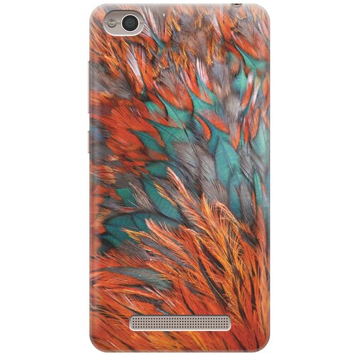 фото Cиликоновый чехол на xiaomi redmi 4a / сяоми редми 4а с принтом "разноцветные перья" gosso