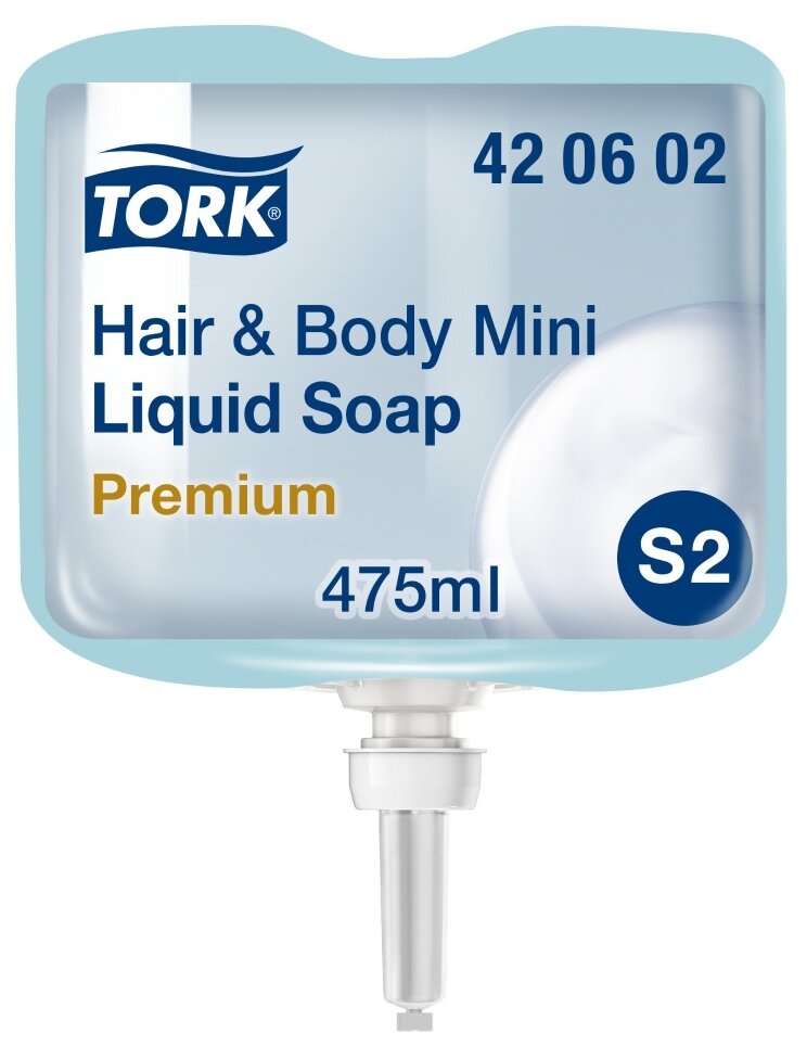TORK Мыло жидкое Premium S2 для тела и волос мини