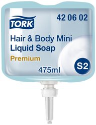 TORK Мыло жидкое Premium S2 для тела и волос мини, 475 мл
