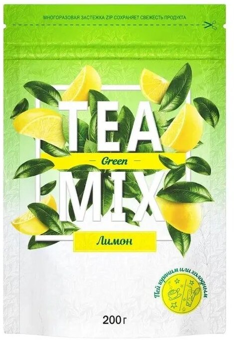 Чайный напиток TEAmix Зеленый Лимон 200г zip-пакет