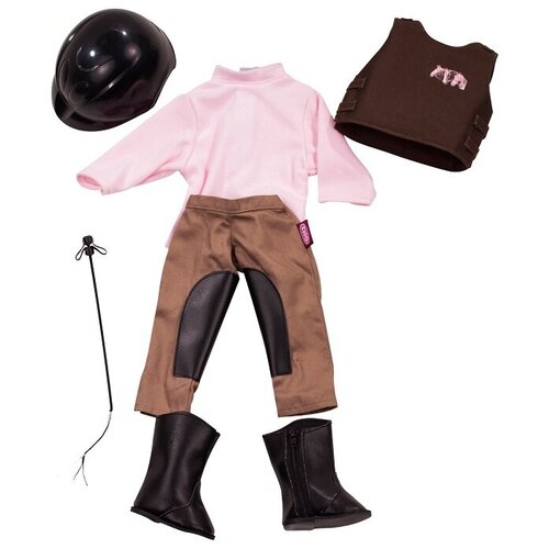 зимняя куртка и сапоги gotz для куклы 45 50 см Gotz Комплект одежды для верховой езды для кукол 45 - 50 см 3401553 коричневый/розовый