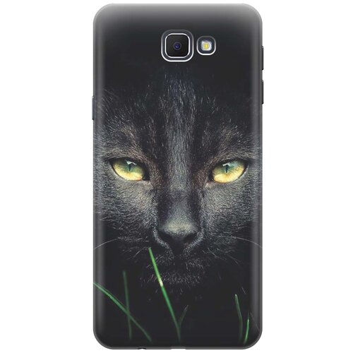 фото Cиликоновый чехол на samsung galaxy j5 prime / самсунг джей 5 прайс с принтом "кошка в темноте" gosso