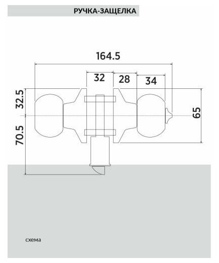 BUSSARE Ручка дверная межкомнатная с защелкой фалевая KNOB Проходная 67-05 GOLD 940000001252 - фотография № 3