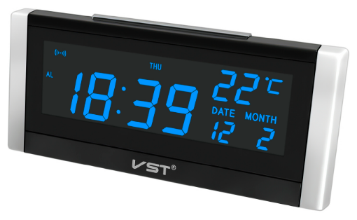 Часы электронные настольные VST-731W, с синей подсветкой - фотография № 1