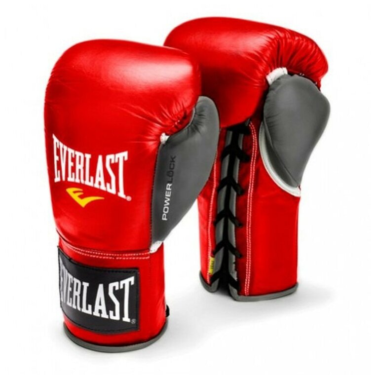 Перчатки боевые Everlast Powerlock 10oz XL красные/серые