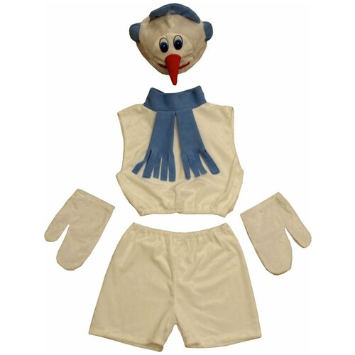 Карнавальный костюм детский Снеговик маленький помощник LU3022-21 InMyMagIntri 98-104cm карнавальный костюм детский зайчик на девочку lu1010 inmymagintri 98 104cm