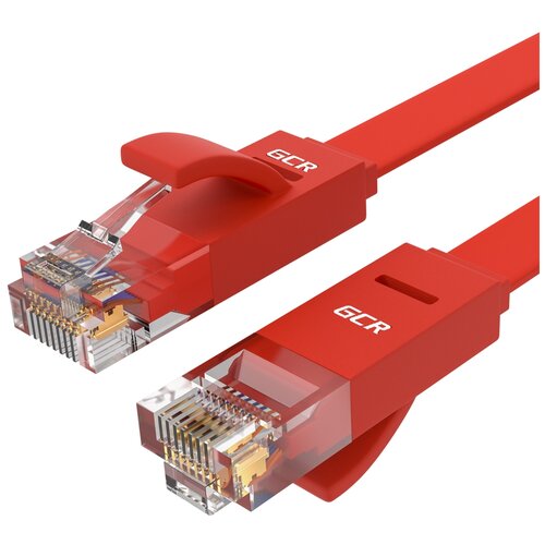 фото Плоский 20м lan patch cord gcr сетевой кабель патч корд utp cat 6 rj 45 для ethernet cable роутер smart tv красный