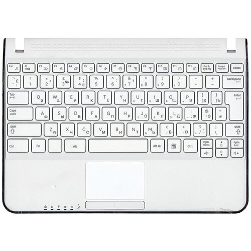 Клавиатура (топ-панель) для ноутбука Samsung N210, N220 белая с белым топкейсом клавиатура для ноутбука samsumg 9z n4psn 001 черная