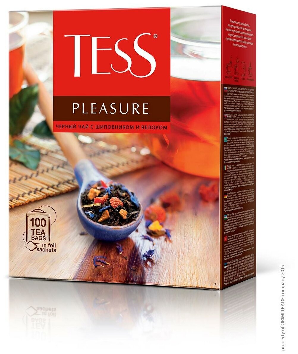 Упаковка 9 штук Чай Tess Pleasure (1,5г х 100)(900 пакетиков с ярл.)