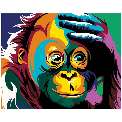 Удивление радужной обезьяны Раскраска по номерам на холсте Живопись по номерам портрет радужной шимпанзе раскраска по номерам на холсте живопись по номерам